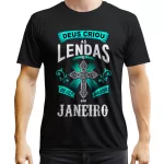 Camiseta Aniversário Deus Criou Em Janeiro