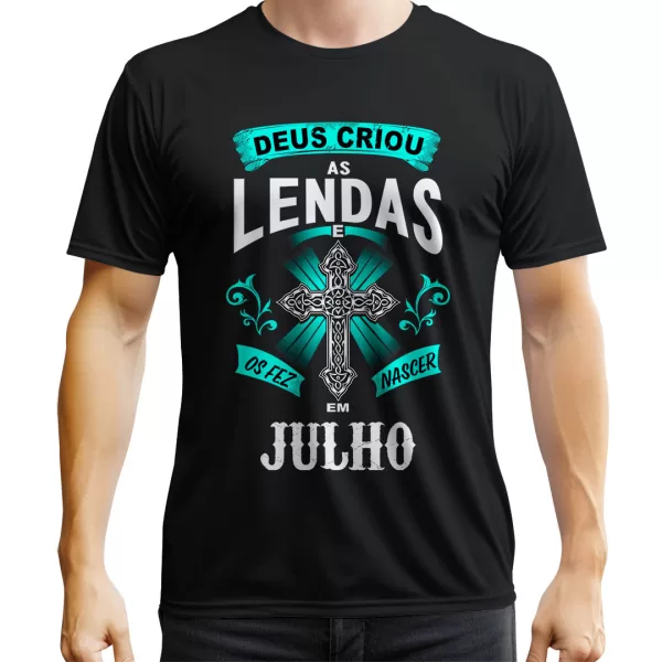 Camiseta Aniversário Deus Criou Em Julho